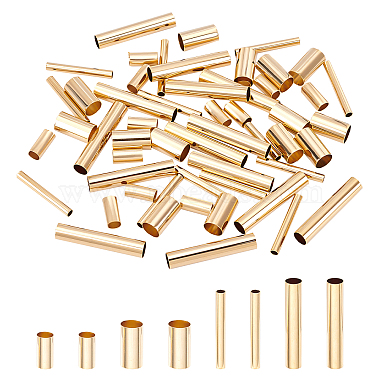 Real 24K Gold Plated Tube Brass Tube Beads