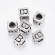 304 Stainless Steel Large Hole Letter European Beads(STAS-H428-01AS-B)-1