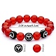 bracelet extensible en perles rondes en agate rouge naturelle(BJEW-SW00077-08)-7