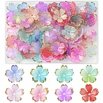 120Pcs 8 Colors Acrylic Bead Caps, 5-Petal Flower, Mixed Color, 17.5x18x5mm, Hole: 1.2mm, 15pcs/color(OACR-FS0001-83)