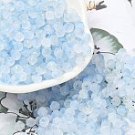 Frosted Glass Beads, Bicone, with Gold Foil, Faceted, Sky Blue, 4.5x3.5mm, Hole: 1mm, 14pcs/10g(X1-FGLA-D300-01K)