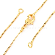 0.9MM Brass Box Chain Necklaces Making, with 304 Stainless Steel Lobster Clasps, Lead Free & Cadmium Free, Long-Lasting Plated, Rack Plating, Real 18K Gold Plated, 17.56 inch(44.6cm)(NJEW-D302-74G)