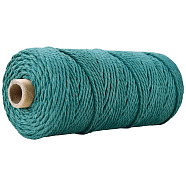 Cotton String Threads for Crafts Knitting Making, Light Sea Green, 3mm, about 109.36 Yards(100m)/Roll(KNIT-PW0001-01-26)