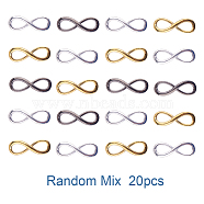 Multicolor  Infinity Charm Pendant 30x10x2mm Connector Link Random, about 20pcs/bag, Mixed Color, 30x10x2mm(PALLOY-PH0004-01M)