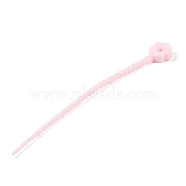 Flower Shape Silicone Cable Zip Ties, Cord Organizer Strap, for Wire Management, Pearl Pink, 130x14x5mm(AJEW-C034-01A)