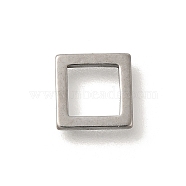 304 Stainless Steel Charms, Laser Cut, Stainless Steel Color, Square, 8x8x1mm, Hole: 5.5x5.5mm(STAS-S144-01P-H)