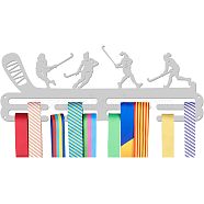 Sports Theme Iron Medal Hanger Holder Display Wall Rack, with Screws, Sports Themed Pattern, 150x400mm(ODIS-WH0021-596)