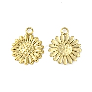 304 Stainless Steel Charms, Flower Charms, Real 14K Gold Plated, 11.5x9.5x1.3mm, Hole: 1.5mm(STAS-L269-062G)