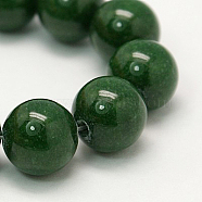 Natural Mashan Jade Round Beads Strands, Dyed, Dark Green, 8mm, Hole: 1mm, about 51pcs/strand, 15.7 inch(X-G-D263-8mm-XS13)