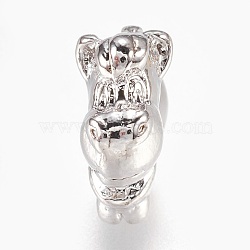 Alloy Beads, Twelve Chinese Zodiac Signs, Real Platinum Plated, Horse, 9.5~13.5x6~14x12~16mm, Hole: 3mm(PALLOY-P173-05P-06)