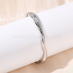 304 Stainless Steel Open Cuff  Bangles for Women, Stainless Steel Color, 1/4 inch(0.78cm), Inner Diameter: 2-1/2 inch(6.2cm)(BJEW-R019-03P-01)