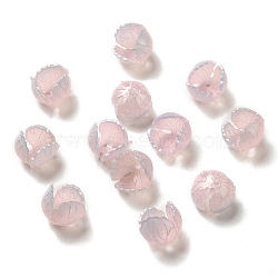 Flower Bead Cap, for DIY Jewelry Making, Pink, 13~15x11~13mm, Hole: 1~1.4mm(X-SACR-C002-03A)