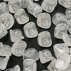 Electroplated Glass Beads, Spray-Painted, Tri Beans, Morning Glory, White, 7x11x12mm, Hole: 1.4mm, 100pcs/set(GLAA-G119-01I)