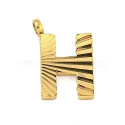 Ion Plating(IP) 304 Stainless Steel Charms, Handmade Engrave Figure, Full Polished, Golden, Letter H, 13.5x9.5x2mm, Hole: 1.8mm(STAS-G345-01G-H)