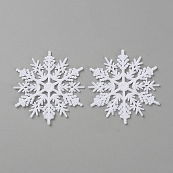 Plastic Cabochons, Snowflake, White, 46x50x1.5mm(FIND-WH20018-15D)