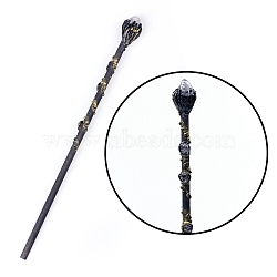 Natural Quartz Crystal Magic Wand, Cosplay Magic Wand, with Wood Wand, for Witches and Wizards, 320mm(PW-WG33036-05)