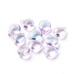 Transparent Glass Beads, Dyed & Heated, Teardrop, Pink, 12x9x6mm, Hole: 1mm(EGLA-L026-B03)