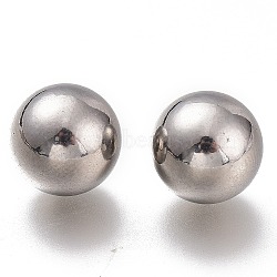 304 Stainless Steel Beads, No Hole/Undrilled, Solid Round, Stainless Steel Color, 10mm(STAS-H108-03F-P)