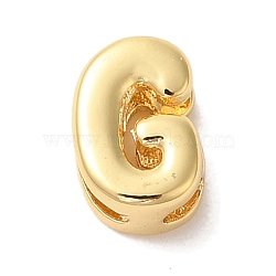 Rack Plating Brass Pendants, Letter Charms, Cadmium Free & Lead Free, Long-Lasting Plate, Real 18K Gold Plated, Letter G, 7x5x4mm, Hole: 3mm(X-KK-L220-001G-G)