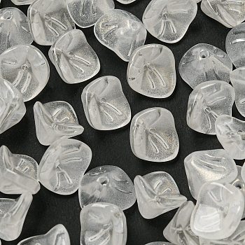 Electroplated Glass Beads, Spray-Painted, Tri Beans, Morning Glory, White, 7x11x12mm, Hole: 1.4mm, 100pcs/set