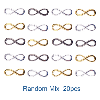 Multicolor  Infinity Charm Pendant 30x10x2mm Connector Link Random, about 20pcs/bag, Mixed Color, 30x10x2mm