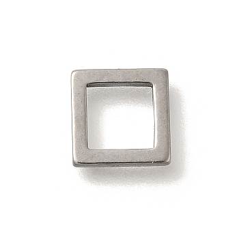 304 Stainless Steel Charms, Laser Cut, Stainless Steel Color, Square, 8x8x1mm, Hole: 5.5x5.5mm