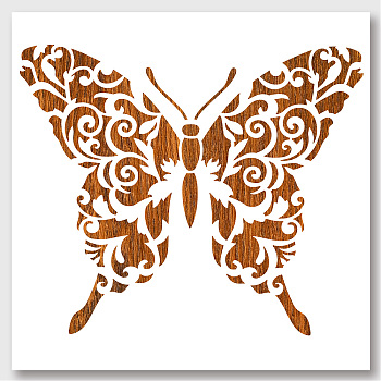 PET Hollow Out Drawing Painting Stencils, for DIY Scrapbook, Photo Album, Butterfly Farm, 300x300mm
