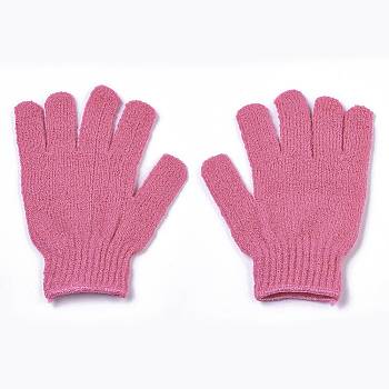 Nylon Scrub Gloves, Exfoliating Gloves, for Shower, Spa and Body Scrubs, Hot Pink, 185x150mm