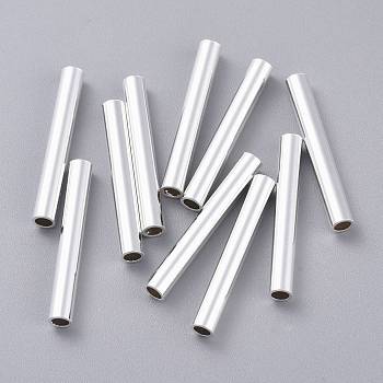 304 Stainless Steel Tube Beads, Silver, 30x4mm, Hole: 2.5mm