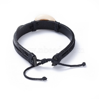 Adjustable Cowhide Leather Cord Braided Bracelets(BJEW-JB04438-02)-3