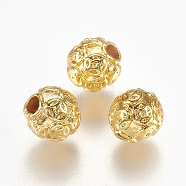 Real Gold Plated Rondelle Alloy Beads