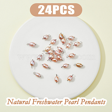 24Pcs Natural Freshwater Pearl Pendants(PALLOY-AB00066)-3
