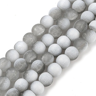 Gray Rondelle Glass Beads