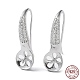 Rhodium Plated 925 Sterling Silver with Clear Cubic Zirconia Earring Hooks(STER-G036-11P)-1