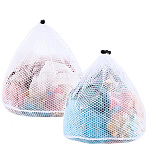 2Pcs 2 Styles Polyester Laundry Drawstring Bags, Dirty Garments Organizer, Rectangle, White, 34~45x37.5~47x0.45cm, 1pc/style(ABAG-CP0001-20)