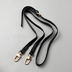 PU Leather Adjustable Bag Straps, with Alloy Swivel Clasps, Black, 109.6x1.25x0.2cm(FIND-WH0111-418A)