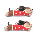 Baking Paint Alloy Pendants, Animals Charms, Dog, 9.5x25.5x4.5mm, Hole: 1.2mm(FIND-G109-04A)