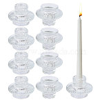 8Pcs Glass Candle Holder, Column, Clear, 79x59mm(AJEW-GL0003-37)