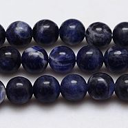 Natural Sodalite Beads Strands, Round, 12mm, Hole: 1mm, about 33pcs/strand, 15.75 inch(X-G-G448-12mm-25)