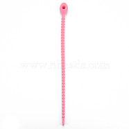 Silicone Cable Ties, Tie Wraps, Reusable Zip Ties, Hot Pink, 214x13.5x12mm, Hole: 3mm(SIL-Q015-001B)