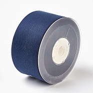 Rayon and Cotton Ribbon, Twill Tape Ribbon, Herringbone Ribbon, Midnight Blue, 2 inch(50mm), about 50yards/roll(45.72m/roll)(SRIB-F007-370-50mm)
