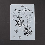 Creative Christmas Plastic Drawing Stencil, Hollow Hand Accounts Ruler Templat, For DIY Scrapbooking, White, 25.9x17.2cm(DIY-L007-09)