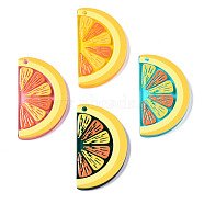 Translucent Acrylic Pendants, 3D Printed, Orange, Mixed Color, 38x21.5x3mm, Hole: 2mm(TACR-T021-41)