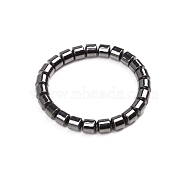 Non-magnetic Synthetic Hematite Beaded Stretch Bracelet, Column, Inner Diameter: 2-3/8 inch(6cm)(PW-WG98097-04)