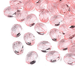 Transparent Acrylic Beads, Oval, Pink, 10x8x5.5mm, Hole: 1.5mm, about 1550pcs/500g(TACR-S154-18A-26)