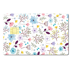 PVC Plastic Waterproof Card Stickers, Self-adhesion Card Skin for Bank Card Decor, Rectangle, Flower Pattern, 186.3x137.3mm(DIY-WH0432-006)