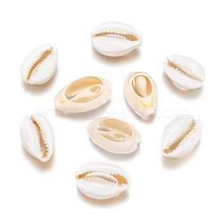 Cowrie Shell Beads, with Enamel, No Hole/Undrilled, White, 20~26x13~18x5~7mm(SHEL-S274-54)