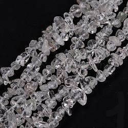 Natural Quartz Crystal Beads Strands, Rock Crystal, Chip, 3~16x3~8mm, Hole: 0.7mm, 32.28''(82cm)(G-F703-03)