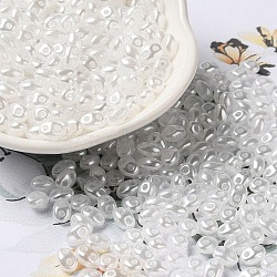 Opaque ABS Beads, Oval, White, 6x4.5x3.3mm, Hole: 1.2mm, about 14516pcs/500g(MACR-K359-03K)
