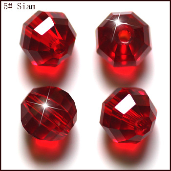 Imitation Austrian Crystal Beads, Grade AAA, Faceted, Round, Dark Red, 10mm, Hole: 0.9~1mm